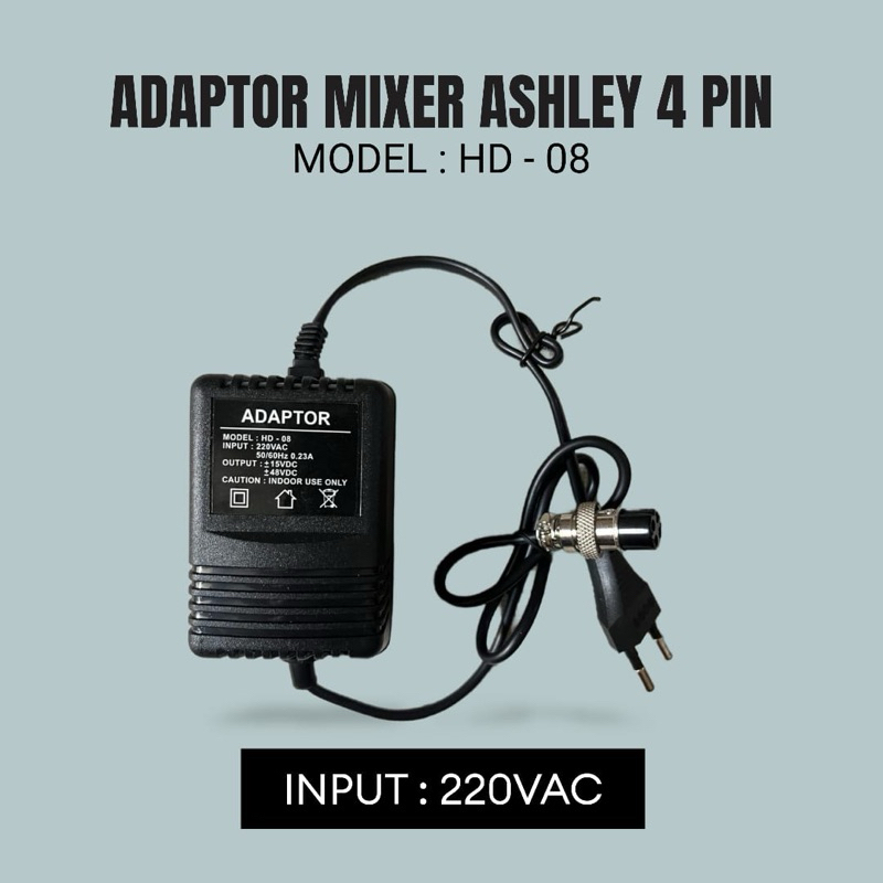 Jual Adaptor 4 PIN Power Mixer Ashley | Shopee Indonesia