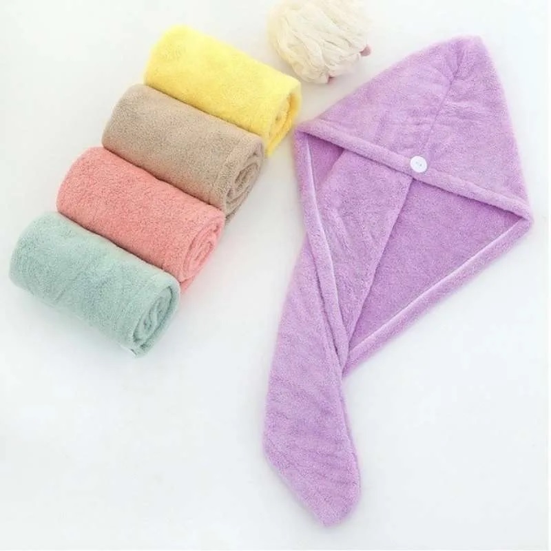 Jual GROSIR PASTI MURAH HANDUK KERAMAS PENGERING RAMBUT MICROFIBER HAIR ...