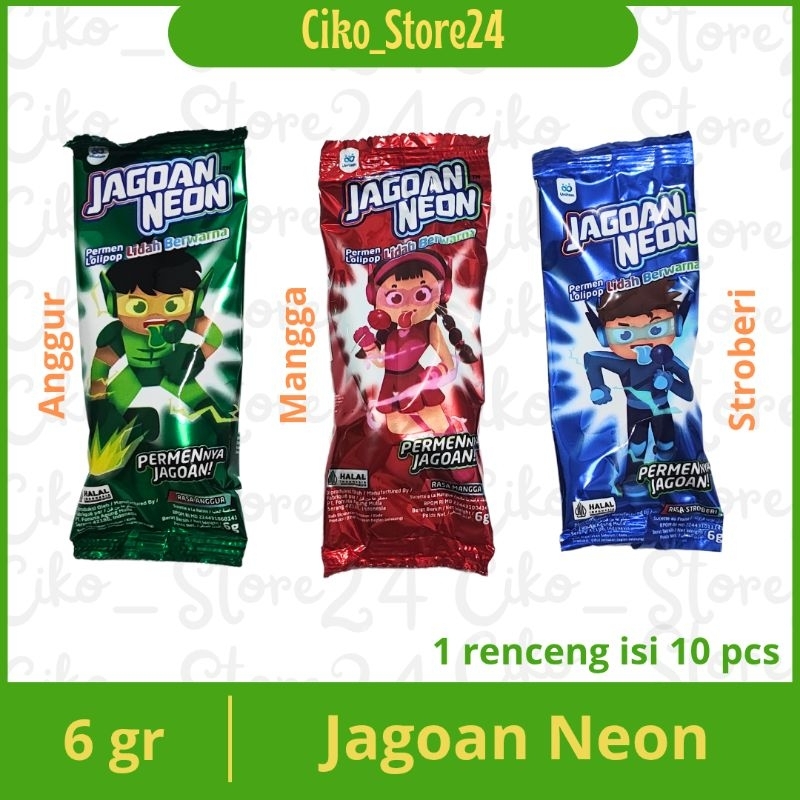 Jual Permen Jagoan Neon Renceng / Permen Lollipop 1 pack isi 3 renceng ...