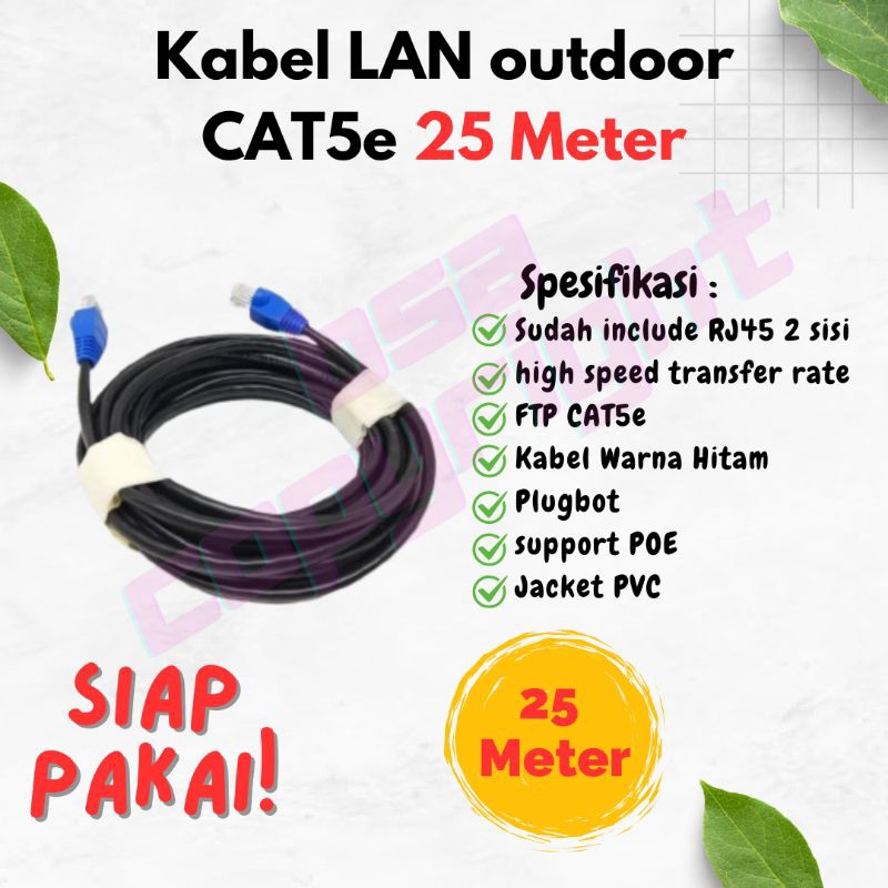 Jual Kabel Ethernet Outdoor FTP CAT5e 25M - RJ45 Terpasang | Shopee ...