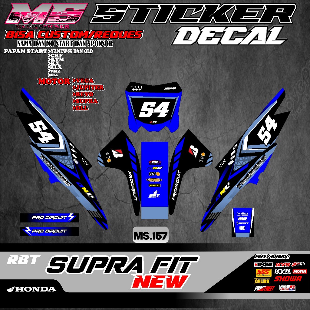 Jual Sticker DECAL RBT MOTOR SUPRA FIT NEW FULL BODY MOTOR SUPERMOTO ...