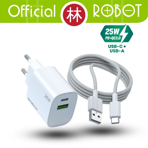 Jual Robot RT-P25 Charger Fast Charging 3A 25W Max PPS PD QC3.0 Dual ...