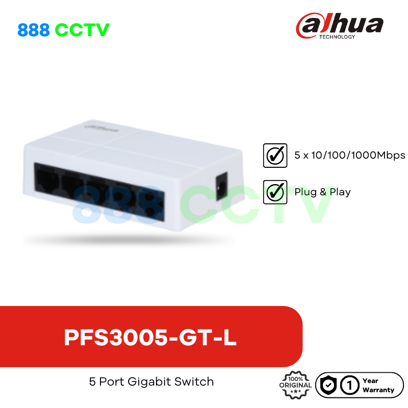 Jual Switch Hub 5 Port Gigabit Dahua DH-PFS3005-5GT-L | Shopee Indonesia