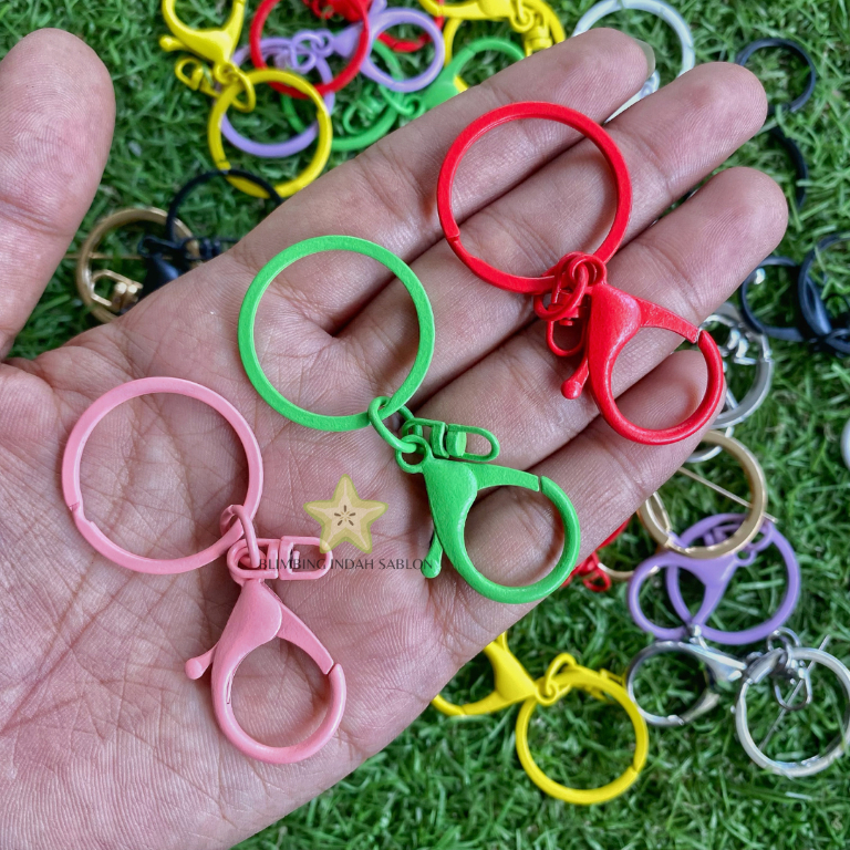 Jual Colorful Gantungan Kunci Premium Kait Lobster 2 in 1 Warna Warni ...