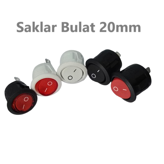Jual 1pcs Saklar Putih Tombol klik On Off Rocker 6A Saklar Round Switch ...