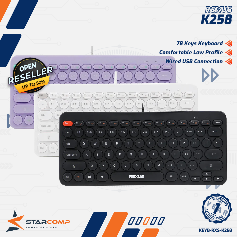 Jual Rexus K258 Keyboard Office Compact Design Wired K-258 | Shopee ...