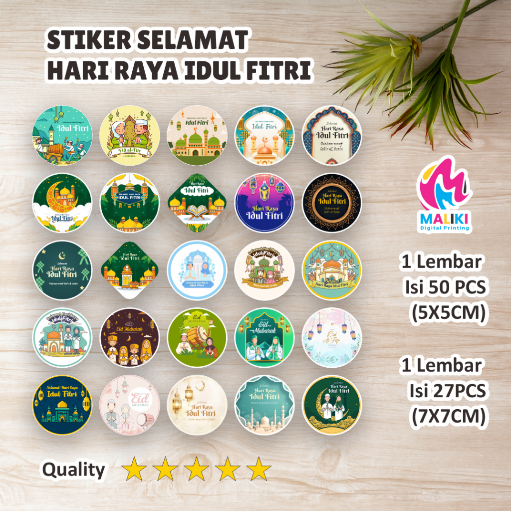 Jual Label Stiker Selamat Hari Raya Idul Fitri 2025 ( 1 pack isi 50 pcs ...