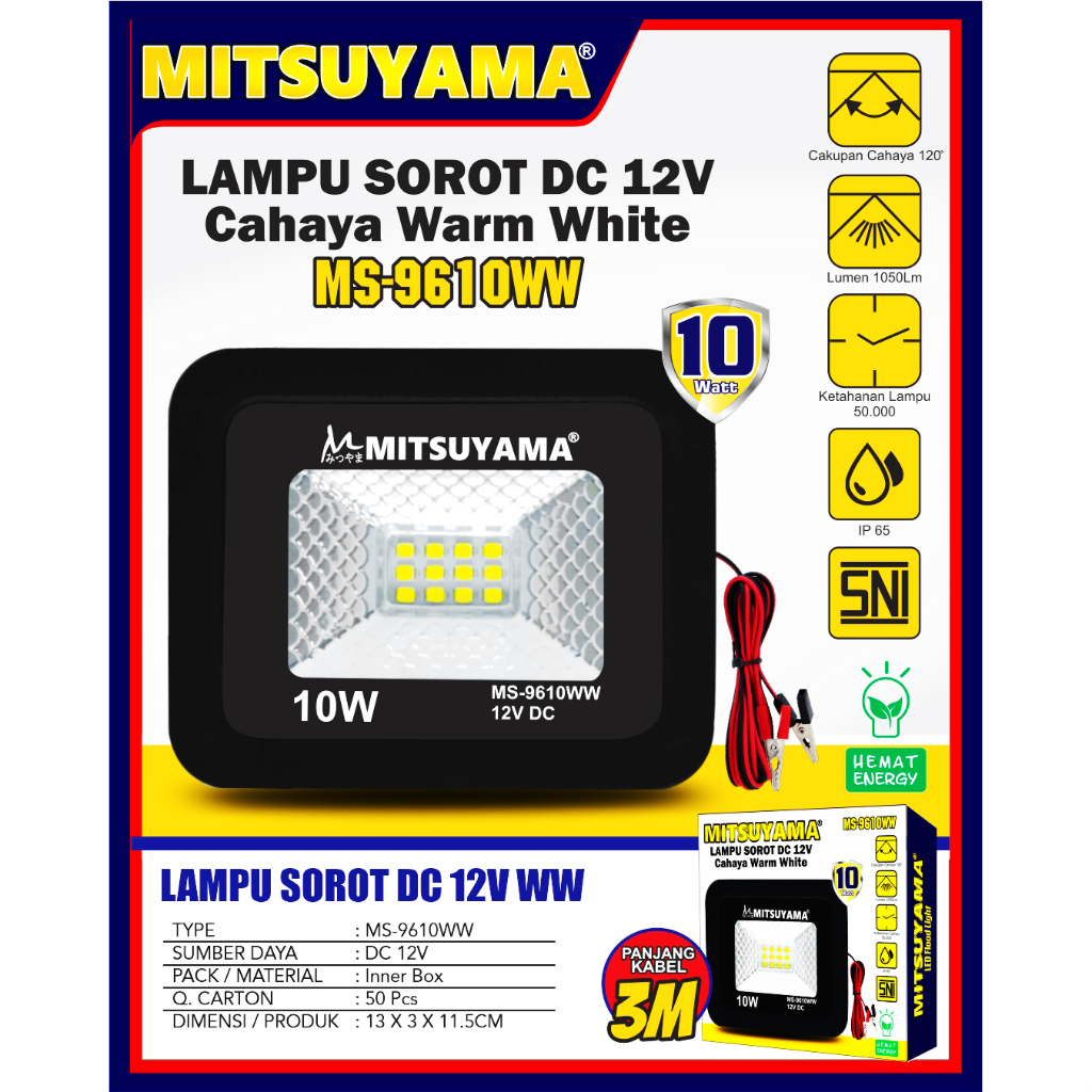 Jual LAMPU KAP SOROT DC KUNING / WARM WHITE 102, 20W, 30W, 50W / LAMPU ...