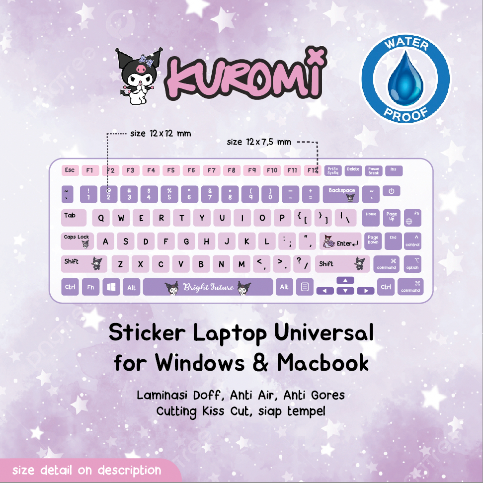 Jual Sticker Laptop Keyboard Universal - Anti Air Anti Gores/ Kiss Cut ...
