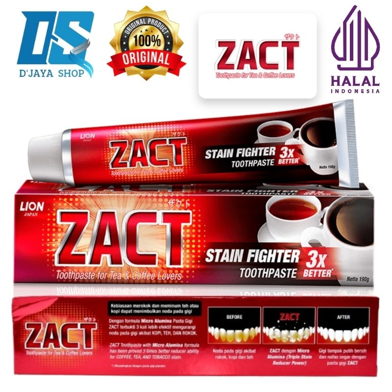 Jual Zact Toothpaste Tea & Coffee Lovers 190g | Zact Pasta Gigi ...