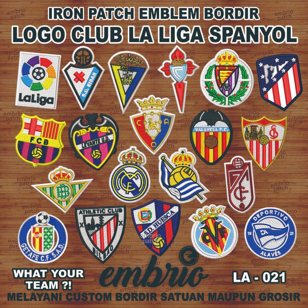 Jual Patch Logo Jersey Club Sepak Bola La Liga Emblem Bordir Tim