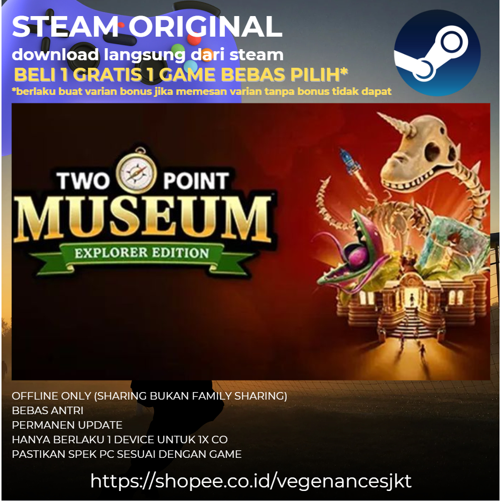 Jual Two Point Museum Explorer Edition Mac + PC Game Sharing Original ...