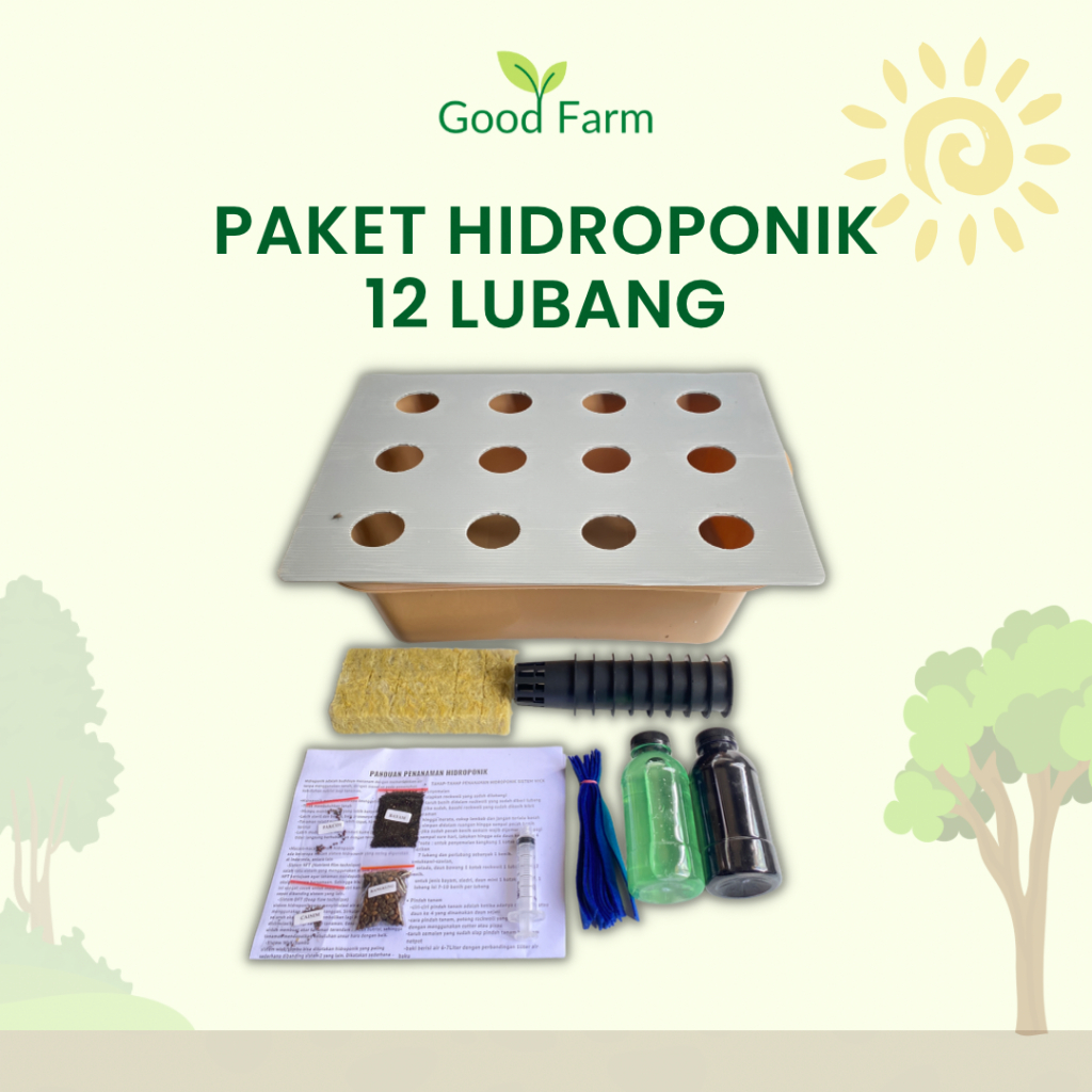 GoodFarm - Paket Hidroponik Lengkap 12 Lubang 1 Bak