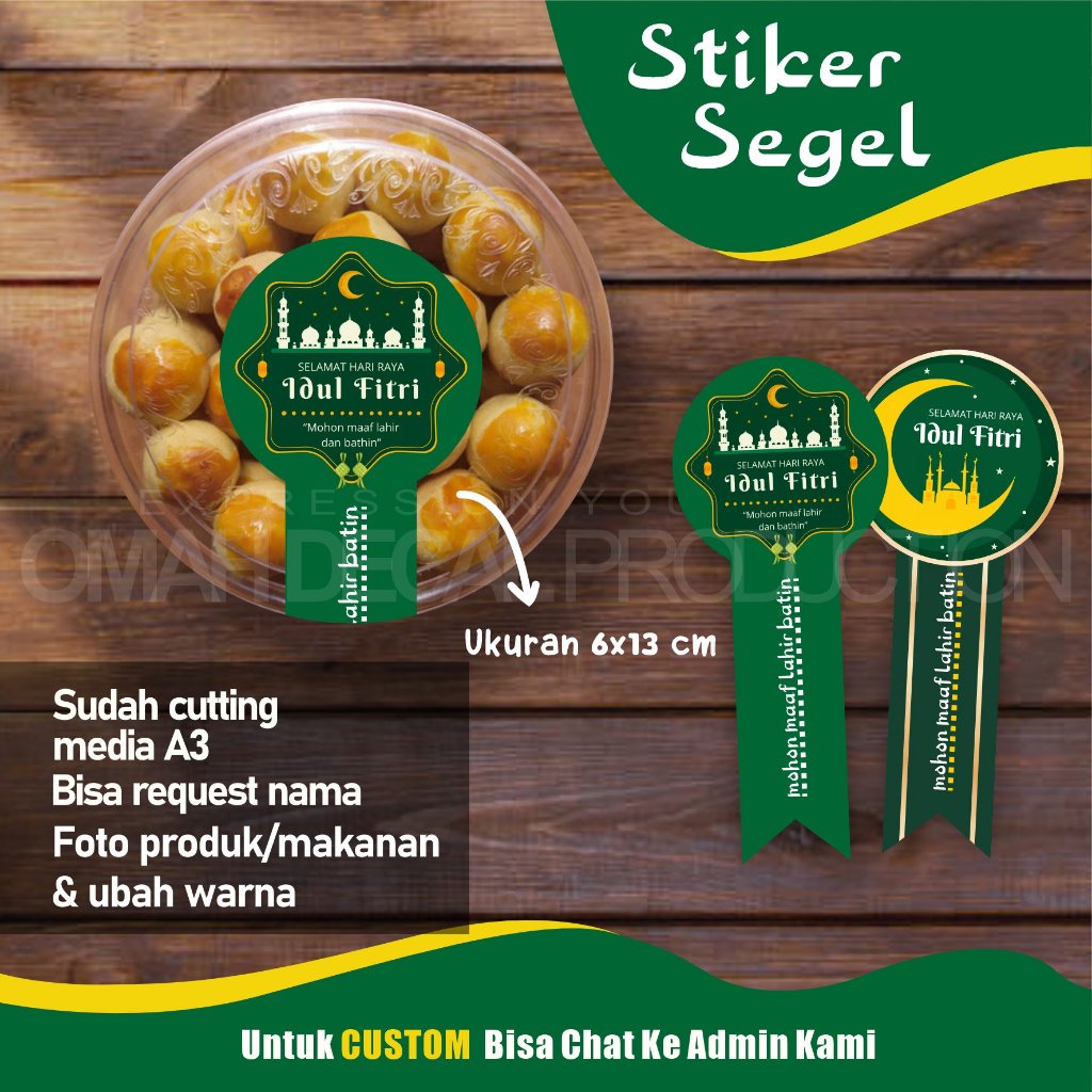 Jual Stiker Segel Toples Hari Raya Lebaran Idul Fitri Hampers Makanan ...