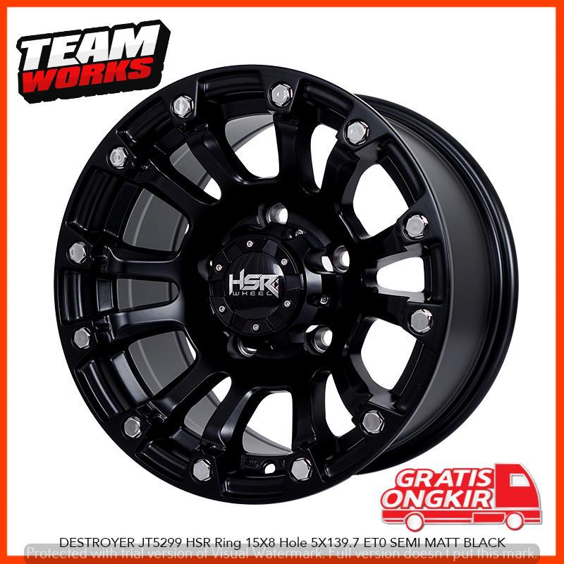 Jual VELG MOBIL HSR TYPE DESTROYER R15 LEBAR 8 LUBANG 5X139,7 ET0 PELEK ...