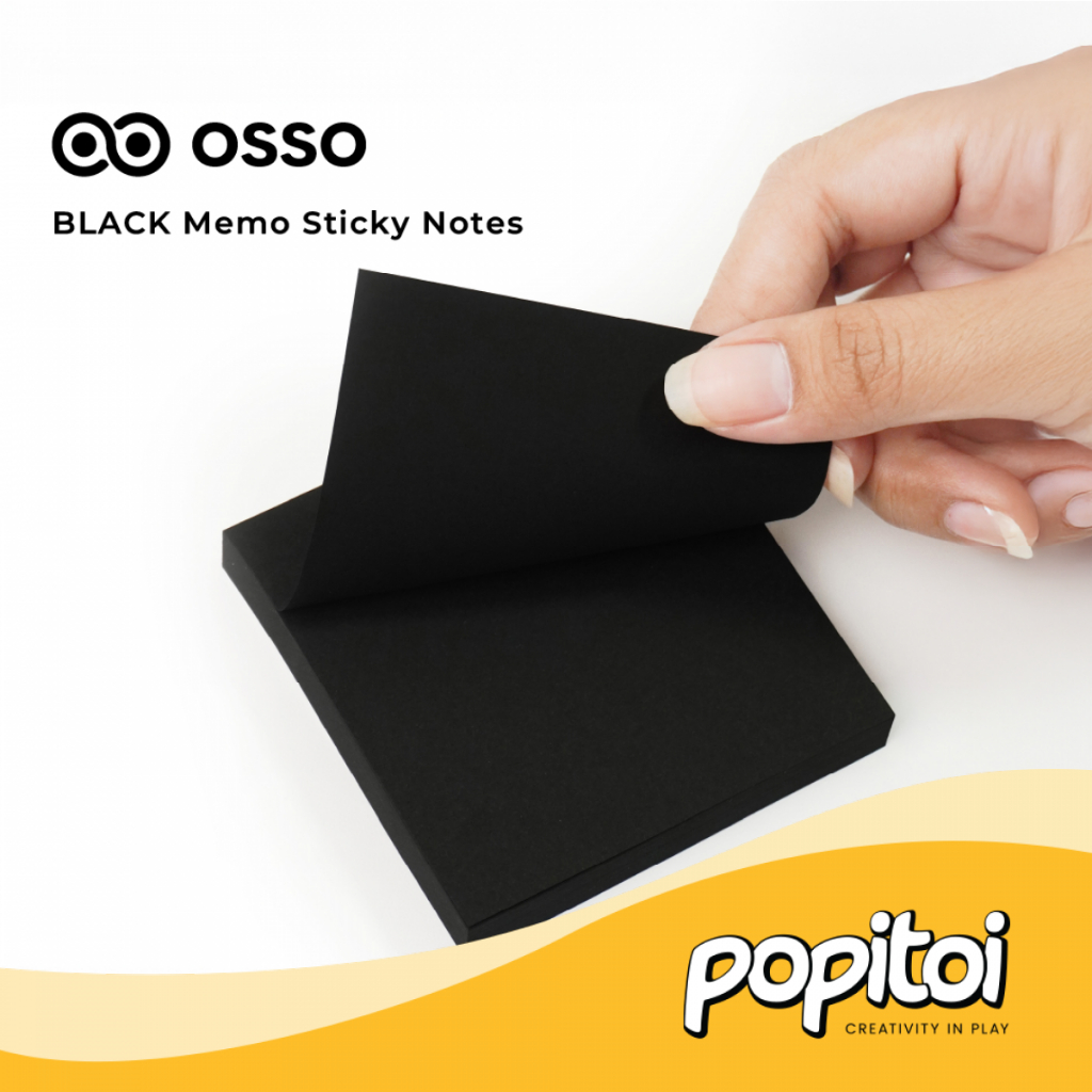 Jual OSSO BLACK Memo Pad Sticky Notes (100 Sheets) Kertas Catatan Note ...