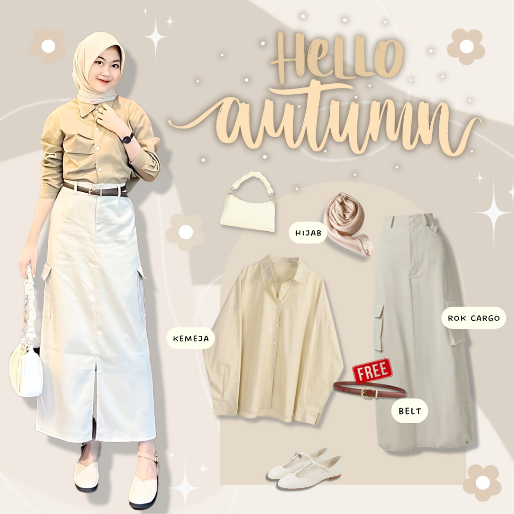 Jual One Set Wanita Korean Style (Hijab + Kemeja + Rok) OOTD Anak ...