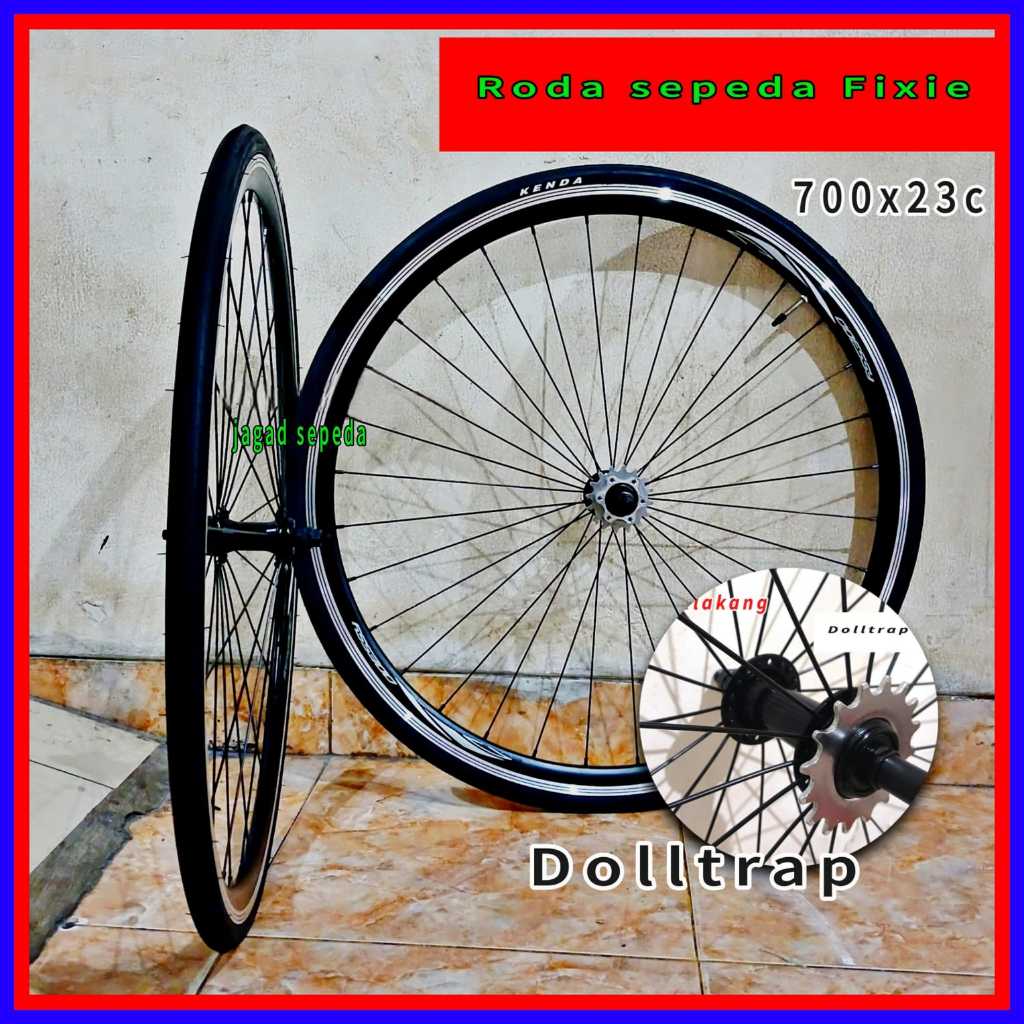 Jual Roda sepeda Fixie 700x23 c Doltrap siap pakai / Velg Fixie sudah ...