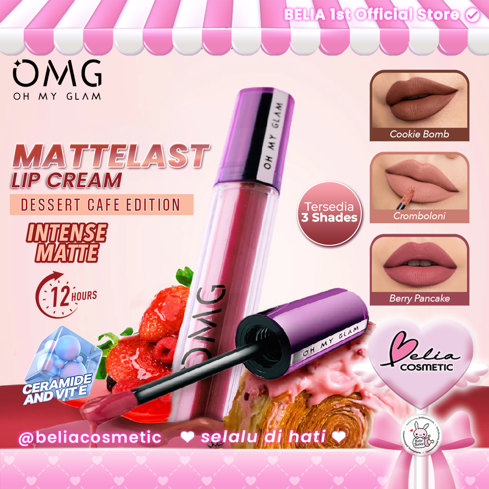 Jual BELIA OMG Oh My Glam Dessert Cafe Edition Matte Last Lip Cream ...