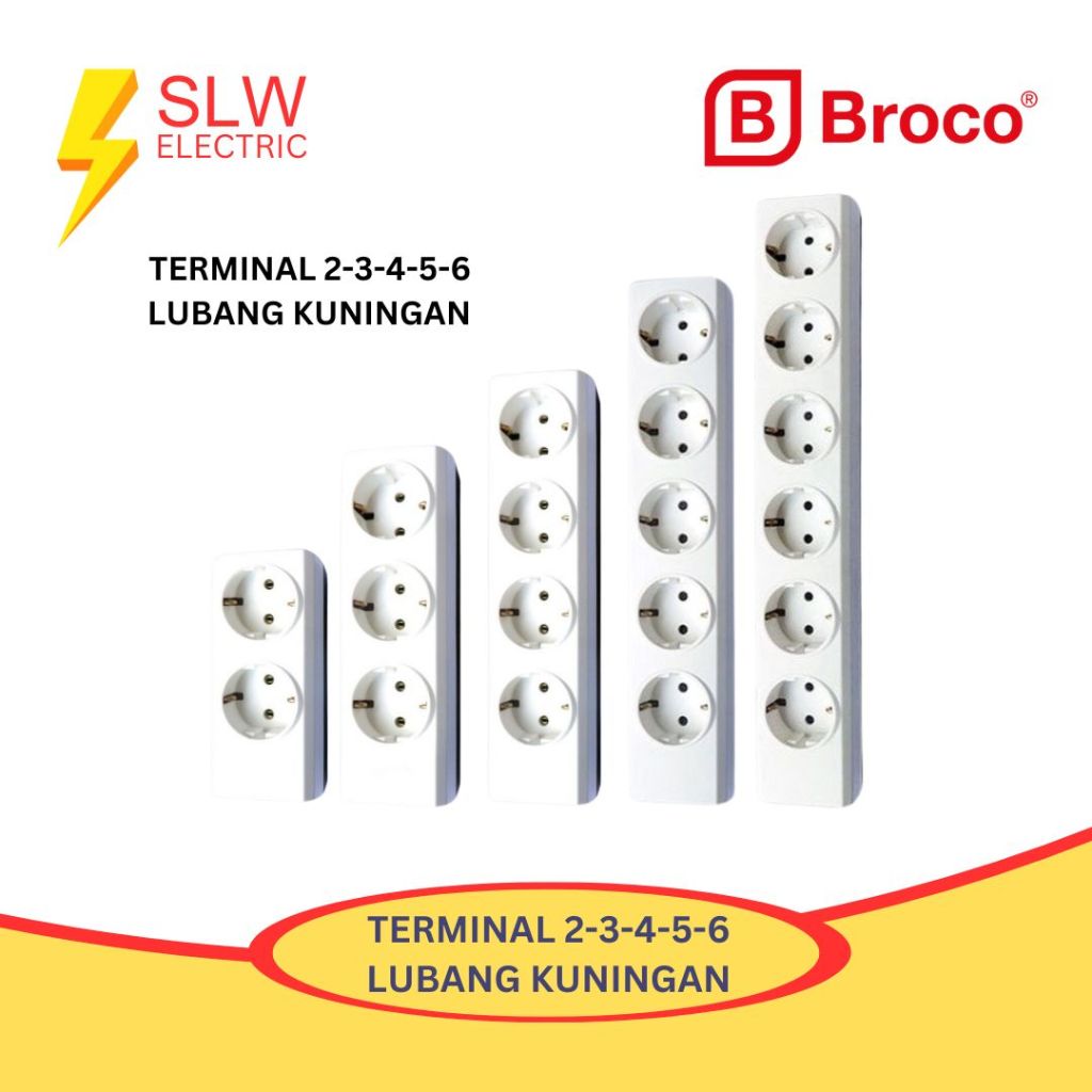 Jual BROCO STOPKONTAK TERMINAL 2 3 4 5 6 LUBANG NON CP PUTIH WHITE ...