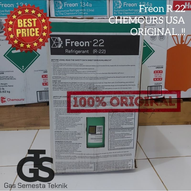 Jual FREON R22 CHEMOURS USA ORIGINAL | R 22 CHEMOURS USA ASLI ORIGINAL ...