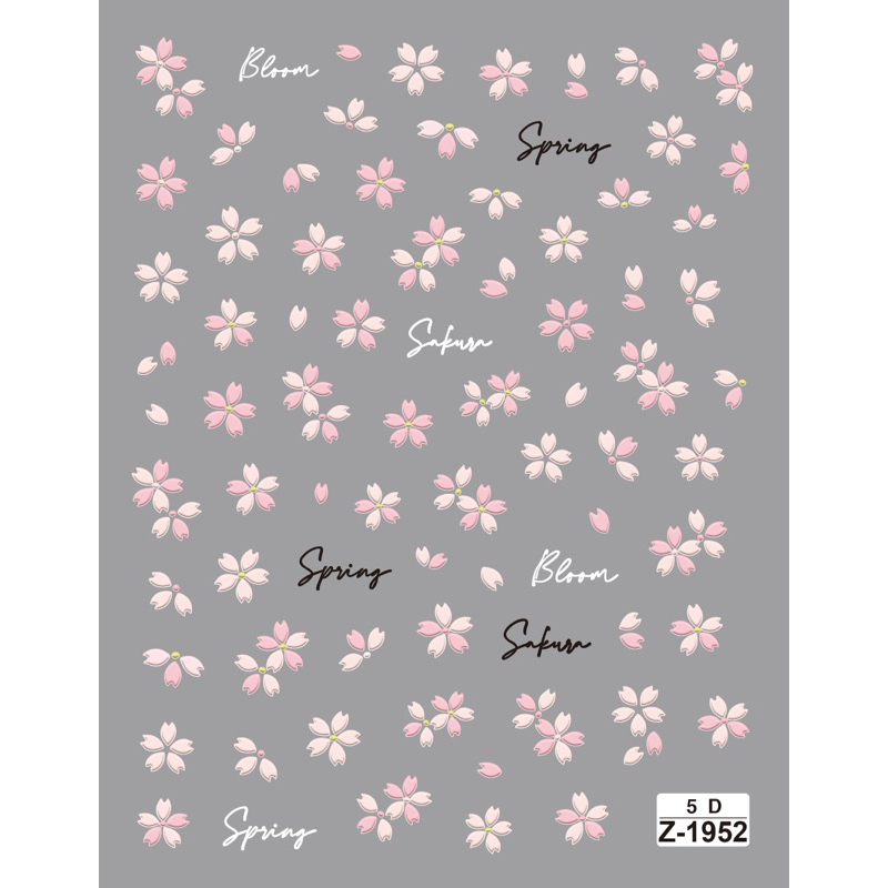 Jual [NailStickers.Co] stiker kuku bunga sakura flower nail sticker 5D ...