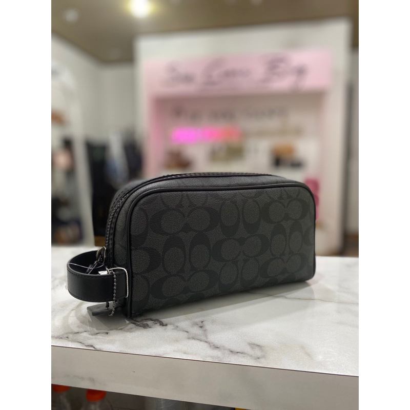 Jual coach small travel graphite black | Shopee Indonesia