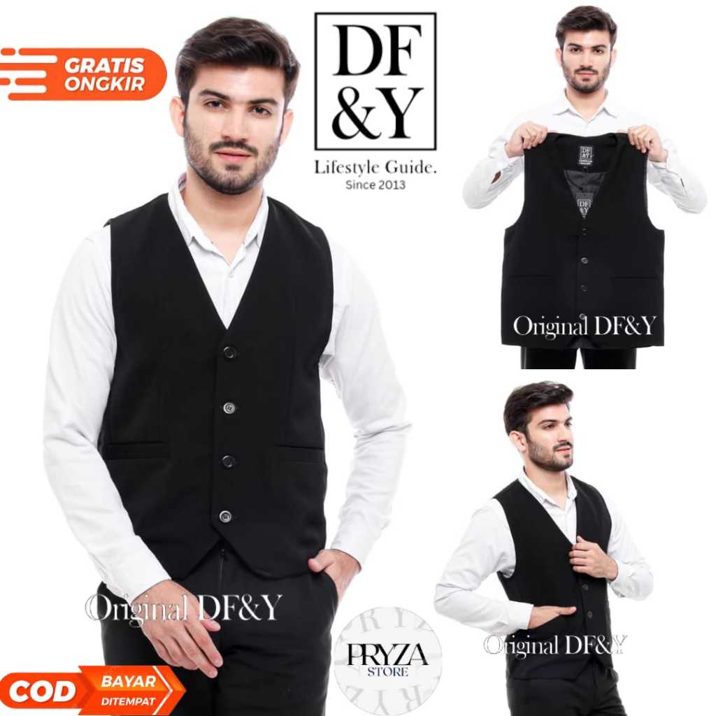 Jual PRYZA Jas Rompi Pria Casual Hitam Original DF&Y / Jas Blazer Kerja ...