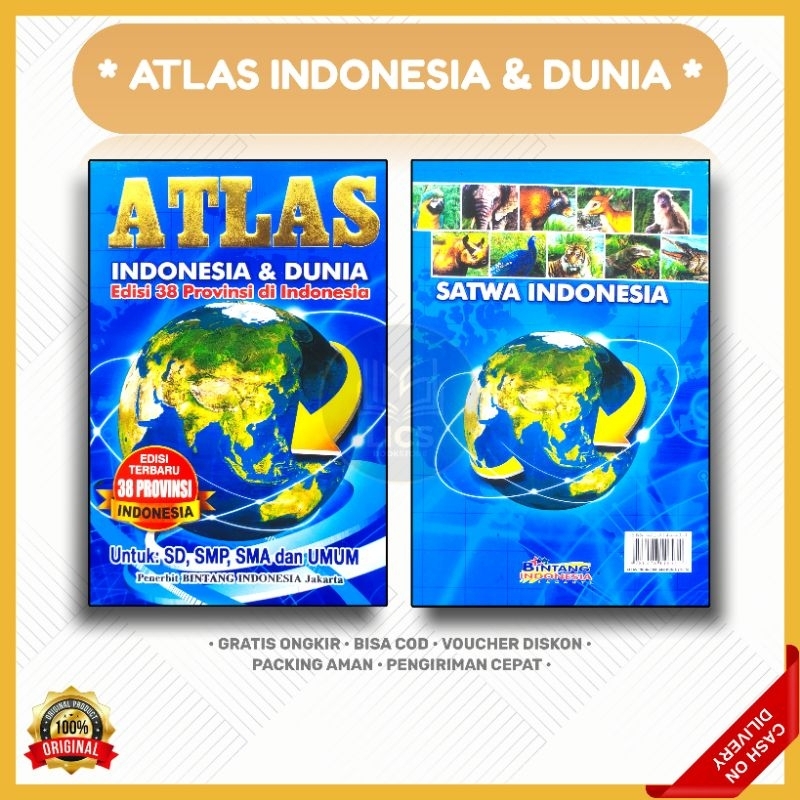 Jual Buku Atlas Indonesia dan Dunia Edisi Lengkap 38 Provinsi Full ...