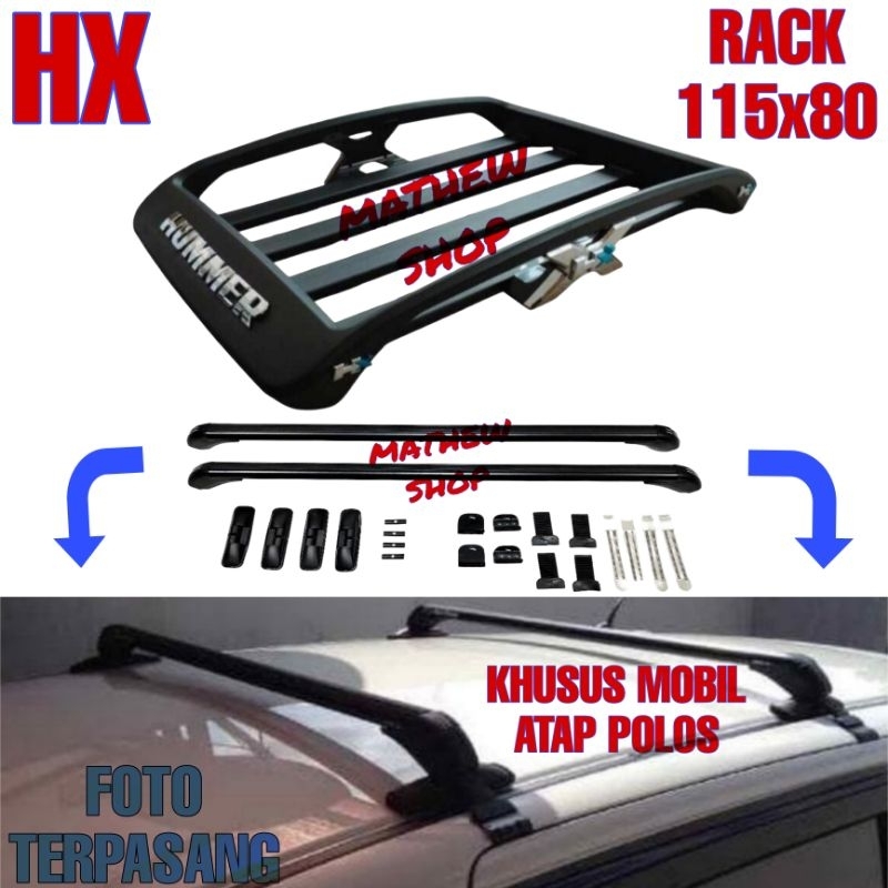 Jual Paket Roof Rack Hummer + Crossbar Kaki Rak Jepit Body 2PCS ...