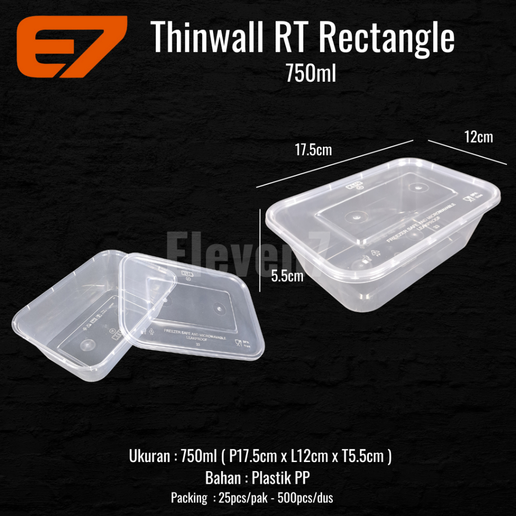 Jual Thinwall Persegi Container Kotak Plastik Box Makan 500ml-650ml ...