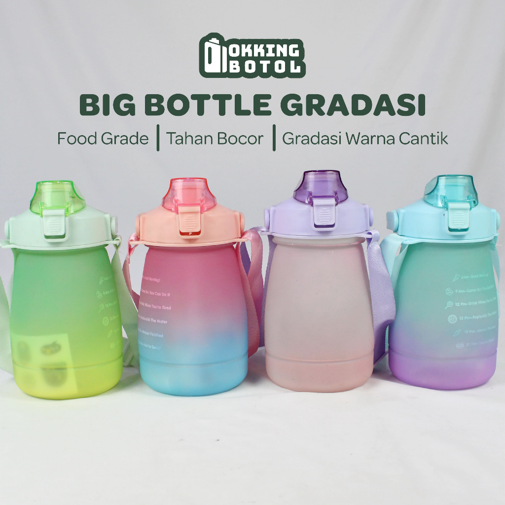 Jual BOTOL AIR MINUM UKURAN BESAR GRADASI 1000ML | BOTOL MINUM JUMBO ...