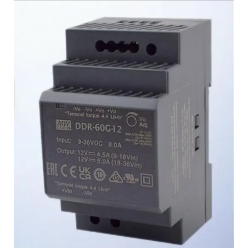 Jual MEAN WELL MEANWELL DDR-60G-12 DIN RAIL MOUNTING DC TO DC CONVERTER ...