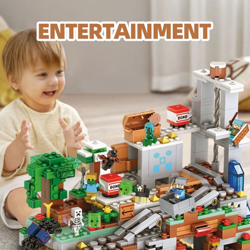 Jual 1000Pcs My World Mechanism Cave Mainan Block Edukasi Mainan Anak ...
