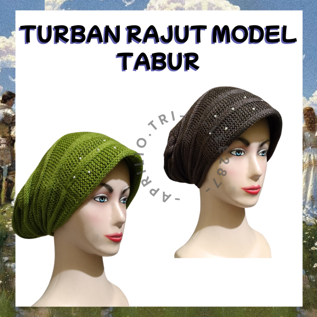 Jual 4033 - Turban Rajut Model Tabur / Topi Ibu / Kerpus | Shopee Indonesia