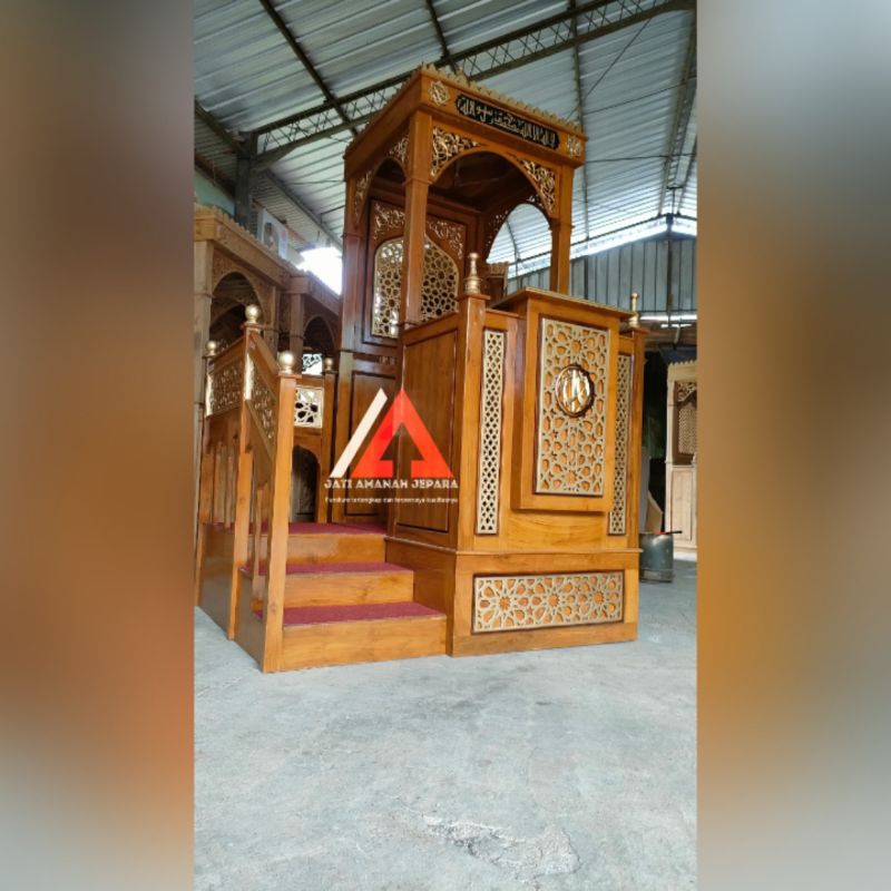 Jual mimbar masjid tingkat, mimbar masjid minimalis tangga, mimbr kubah ...