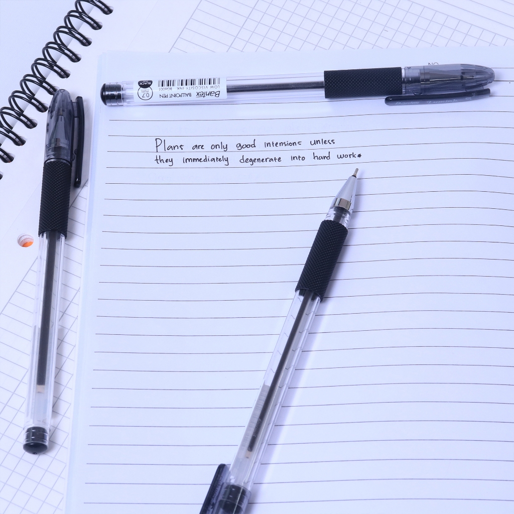 Bantex Pulpen 0.7 mm Ballpoint Ball Pen Tinta Hitam Viskositas Rendah Pegangan Karet Lembut (1 Pack Isi 3 Pcs) BG6011 (4)