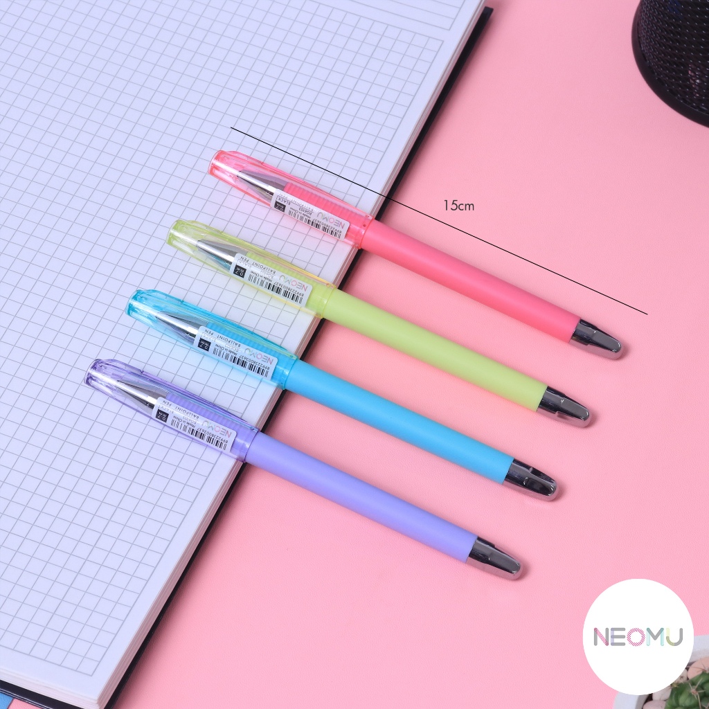 Bantex Ballpoint Pen / Pulpen Pena 0.7 mm Tinta Black Low Viscosity Matte Grip Warna Pastel BG6103 (2)