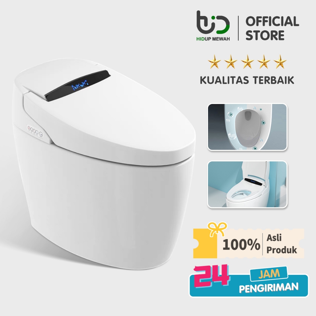 Hidup Mewah  Automatic Smart Toilet Gaya Eropa /Toilet Putih Multifungsi yang Cerdas /listrik Toilet pintar bersensor Toilet Penghangat kursi