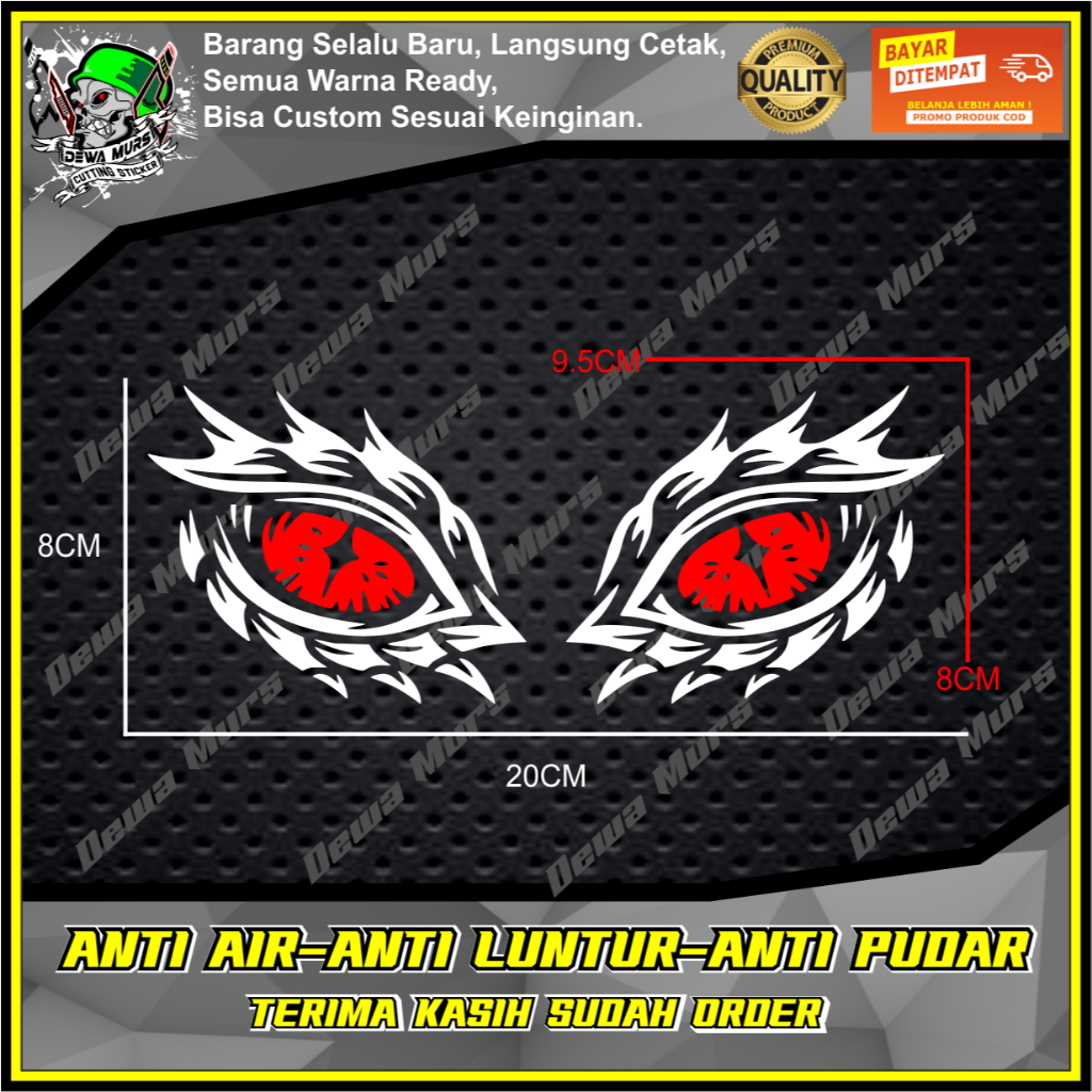 Jual Cutting Sticker SNAKE EYES SEPASANG KANAN KIRI Cocok Buat Motor ...