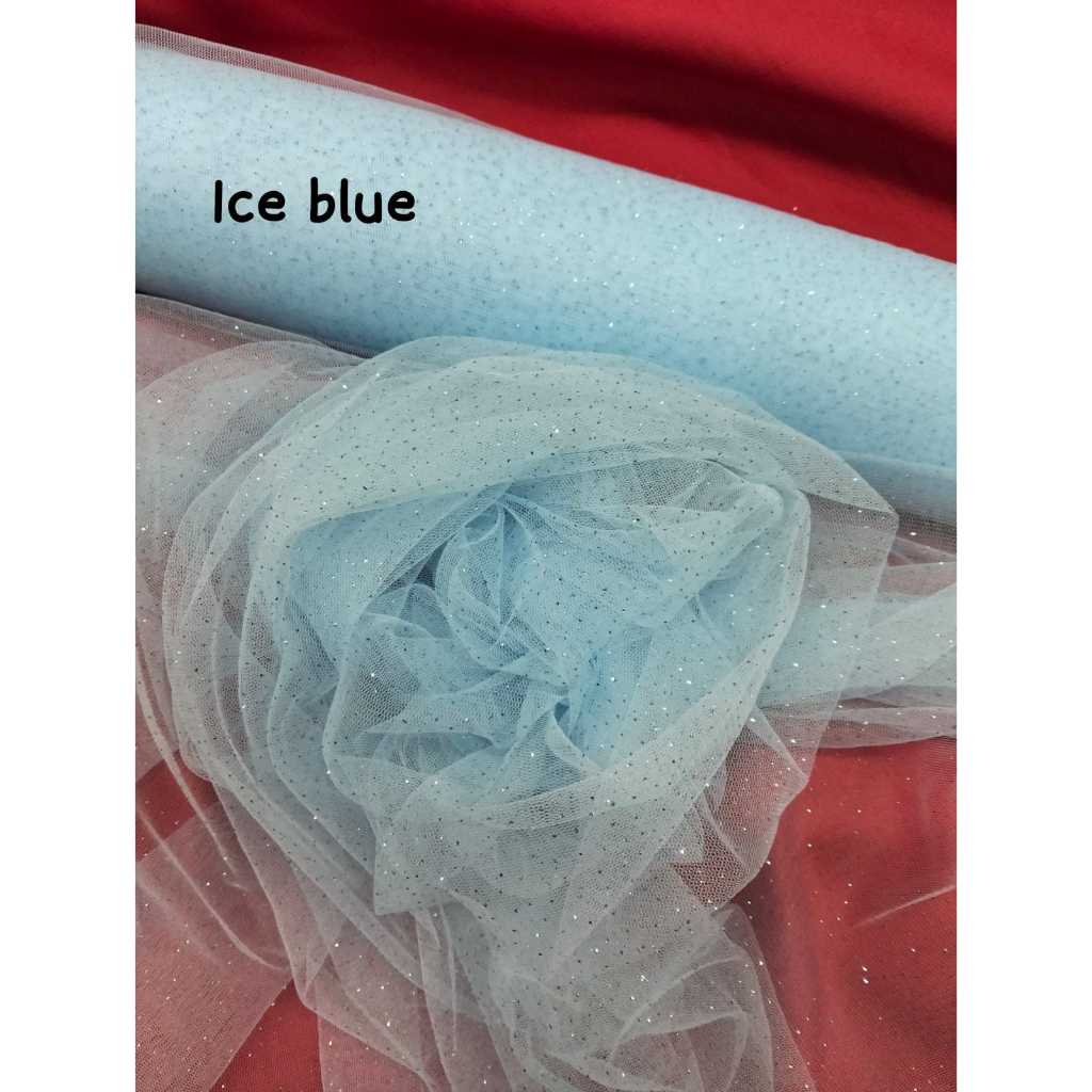 Jual Kain Tile Polos Glitter Halus Bahan Soft Tulle Sprinkle Diamond ...