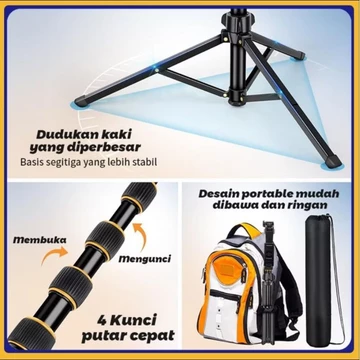 Tripod Stand DJD 2 1m Bahan Logam Holder HP Rotasi 360 Derajat