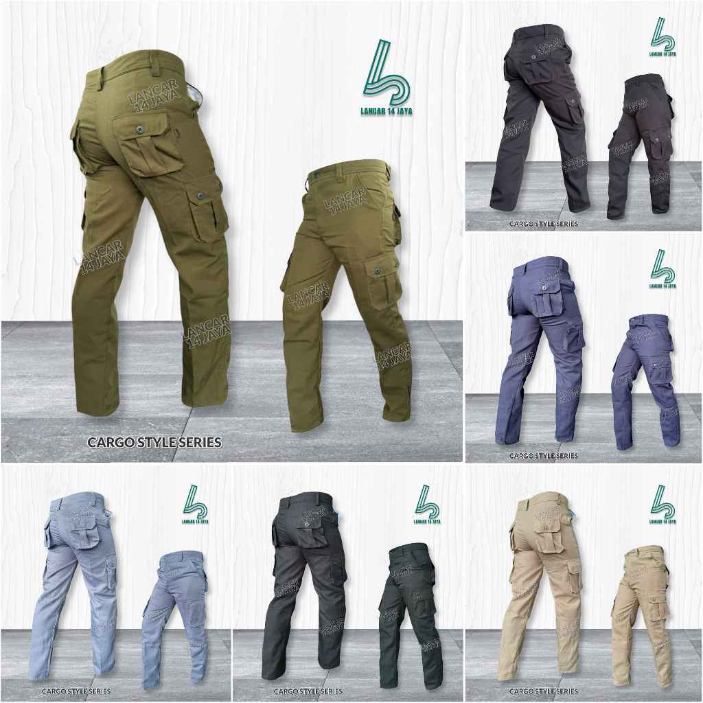Jual Celana Cargo Panjang Pria Dewasa Kimpol Army Hitam Kain Tebal ...