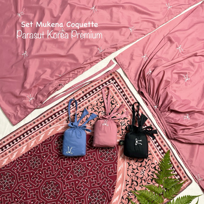 Jual Full Set Mukena Travel Coquette Bordir Pita Parasut Korea Premium 2in1 + Sajadah Traveling Kashmeer | Shopee Indonesia