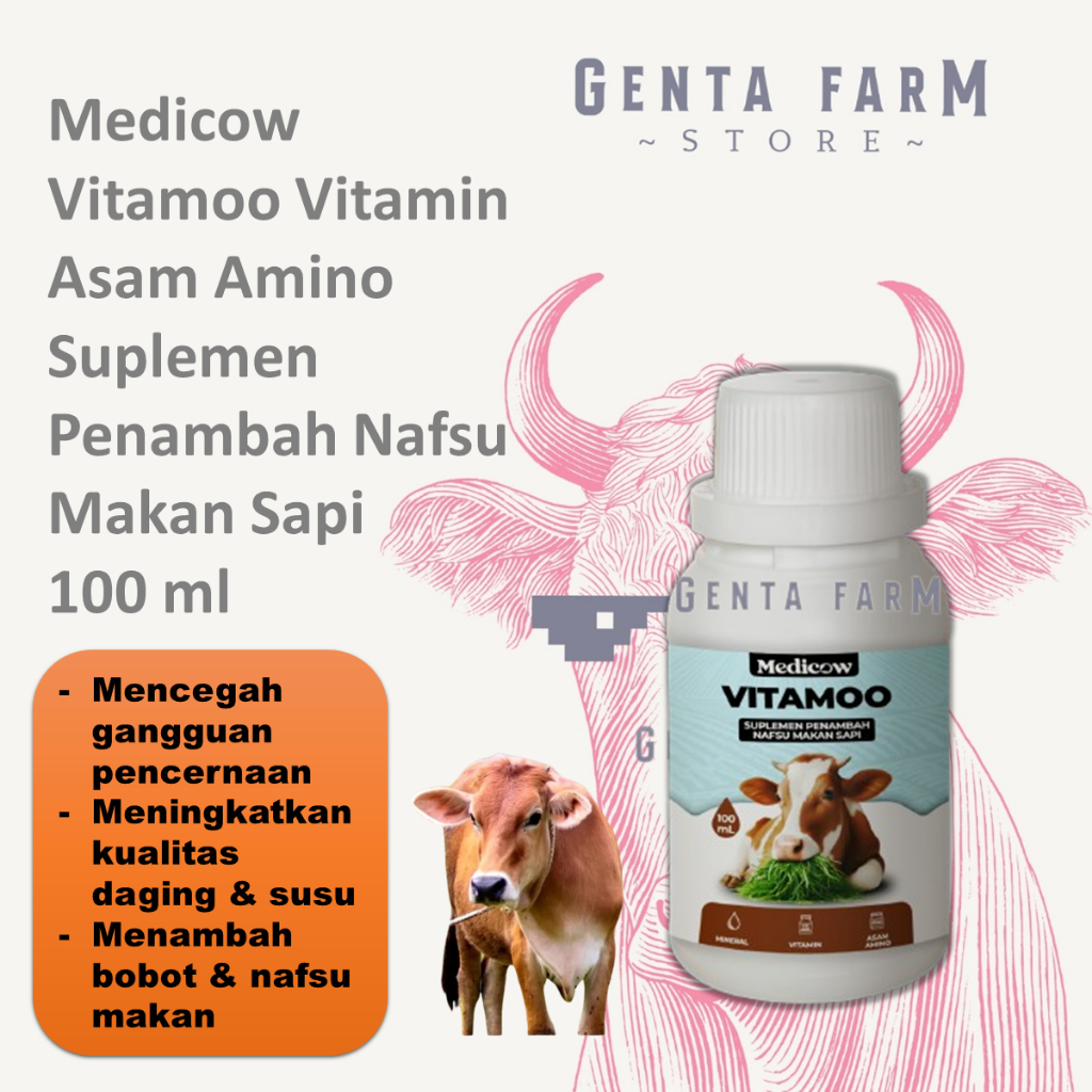 Jual Medicow Vitamoo Vitamin Asam Amino Suplemen Penambah Nafsu Makan ...