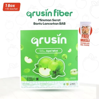 Qrusin Fiber Minuman Serat Suplemen Diet Detox Pelangsing Penurun Berat Badan 1 Box (15 Sachet)