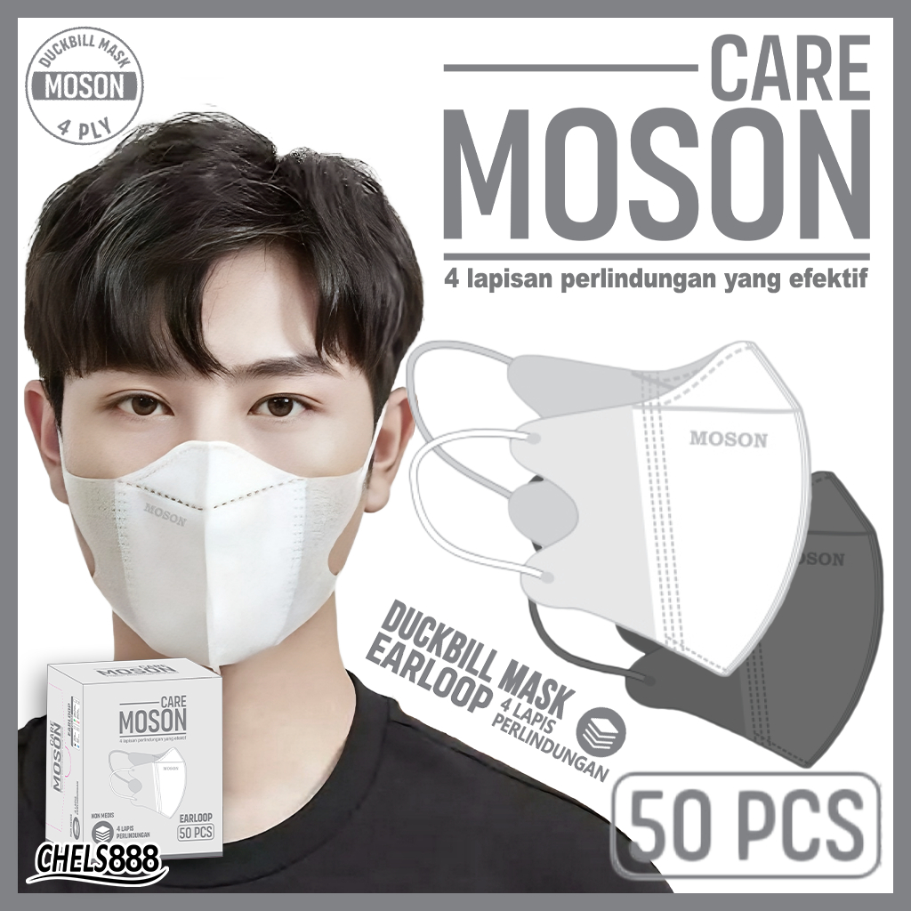 Jual Masker Duckbill MOSON Earloop 4ply isi 50 pcs | Shopee Indonesia