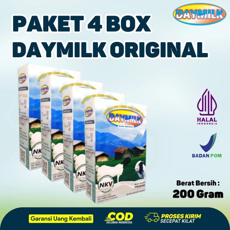 Jual PAKET 4 BOX Susu Daymilk 200 Gram Susu Kambing Etawa Bubuk Daymilk ...