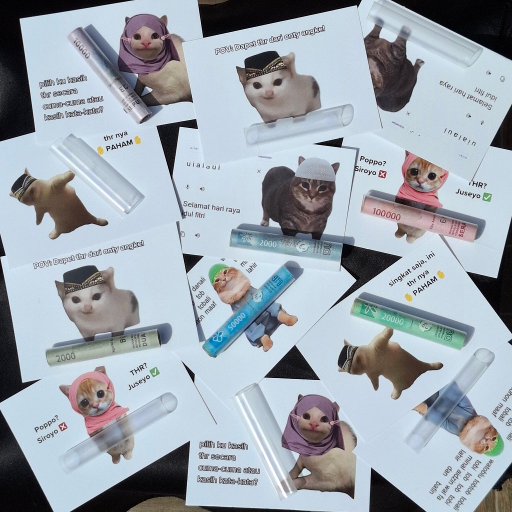 Jual Amplop Lebaran 3D Kucing/Cat Meme Lucu Untuk Gen Z dan Gen Alpha ...