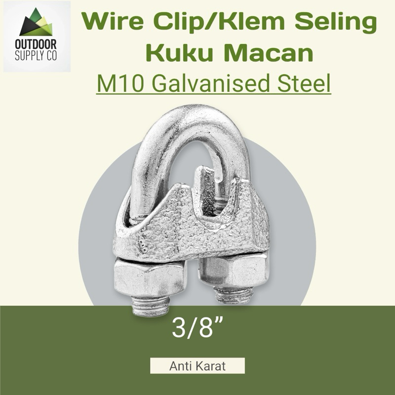 Jual M10 Wire Clip Rope/ Klem Seling Kuku Macan 3/8inch Galvanised ...